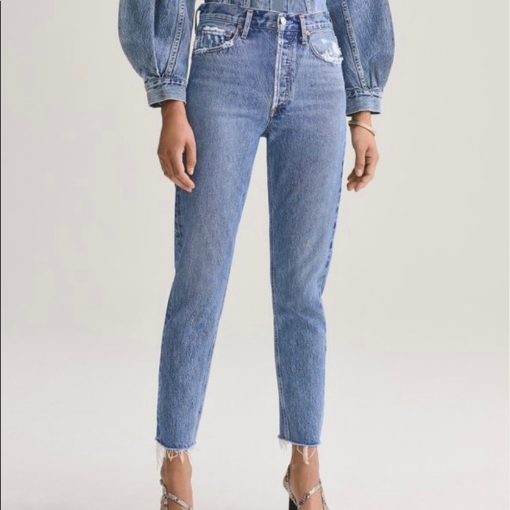 Agolde Jamie High Rise Classic Jeans in Color Livestream.